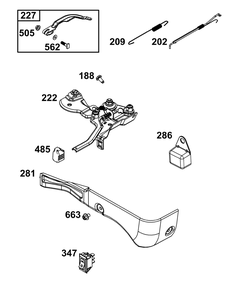 Controls Group Diagram and Parts List for 106232-0268-H1 100000 - 19Z999 Briggs and Stratton Engine